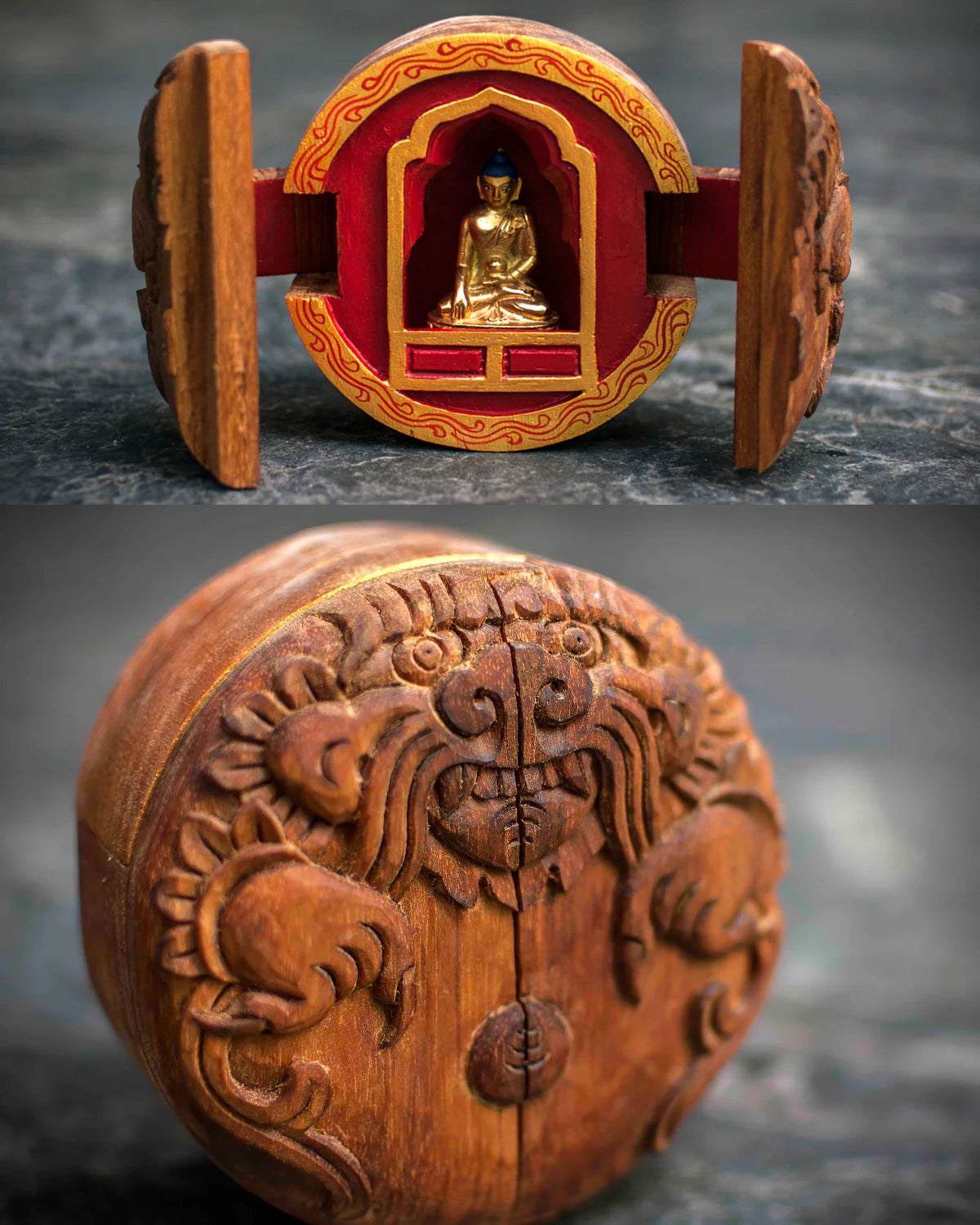 Traveler's Altar with Gilded Buddha