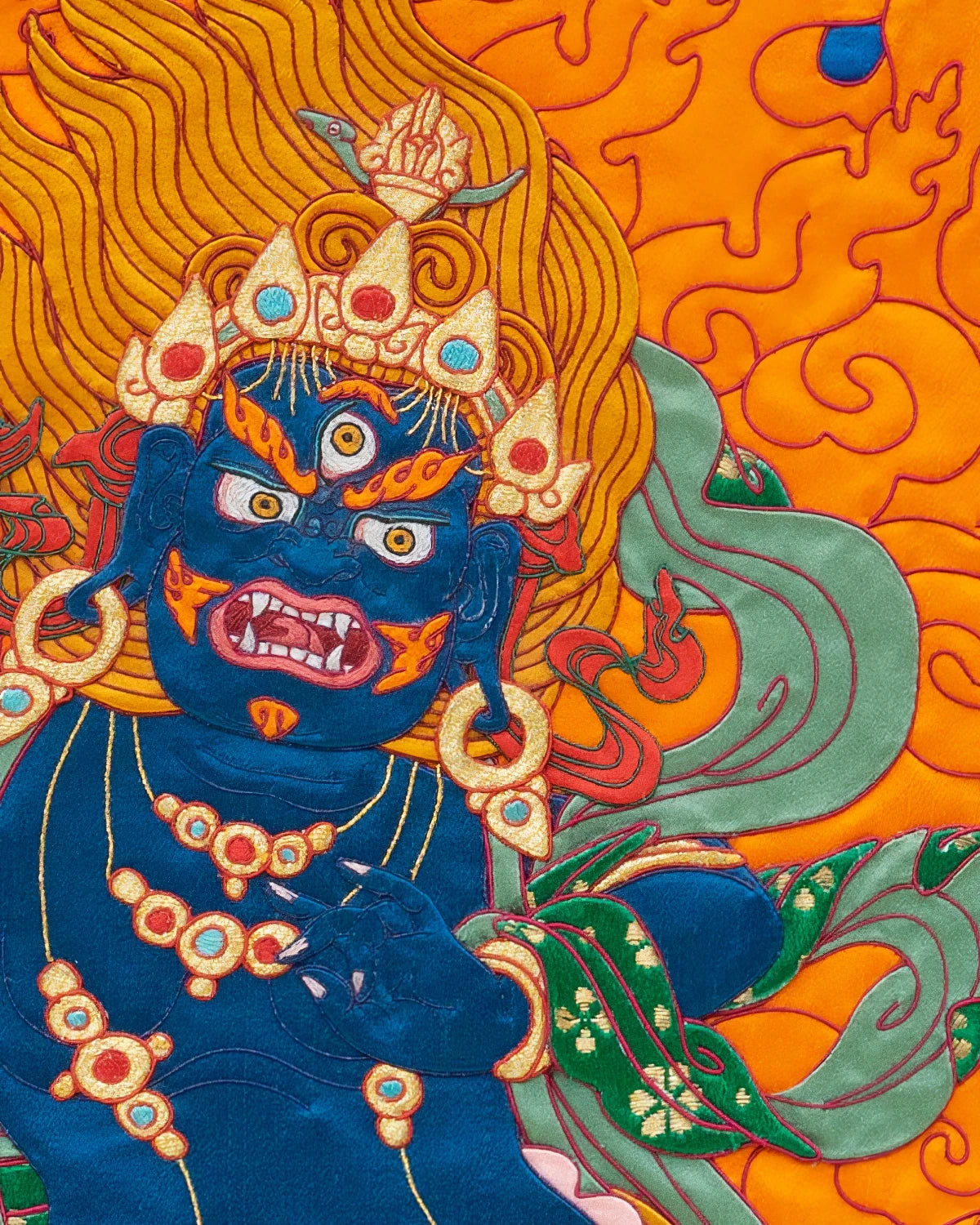 Vajrapani Tibetan Appliqué Thangka