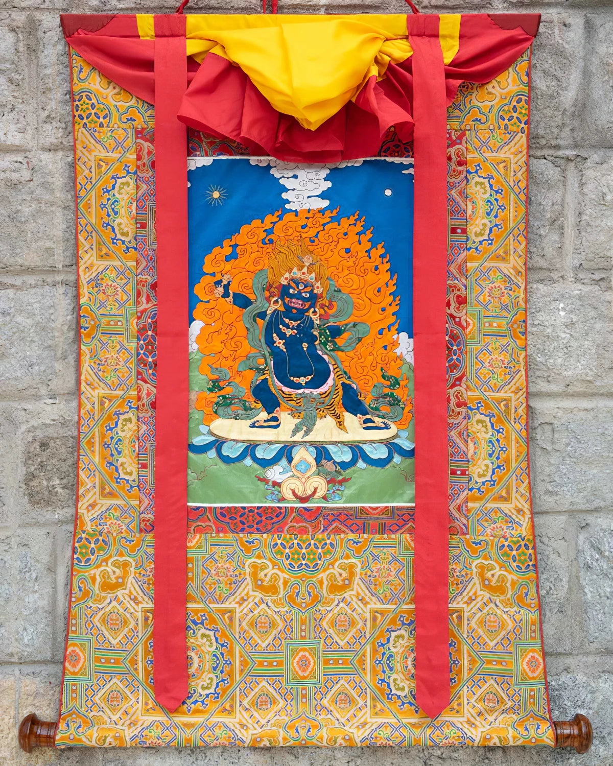 Vajrapani Tibetan Appliqué Thangka