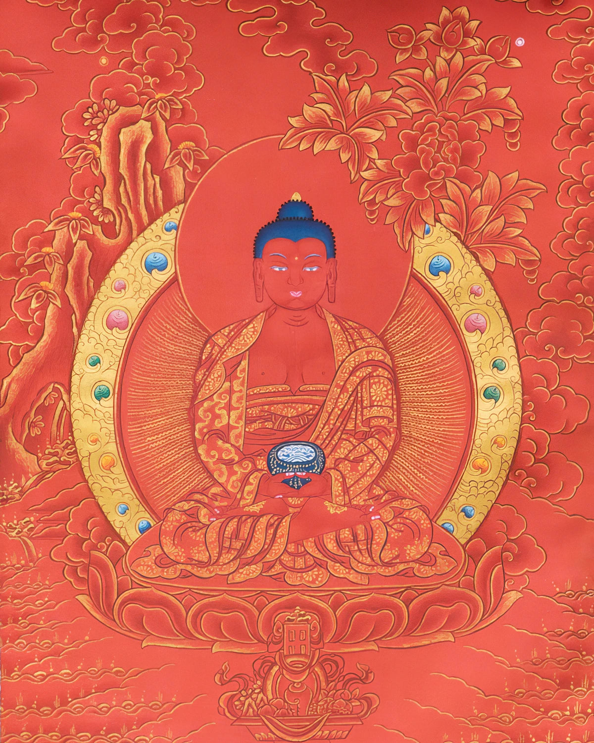 Buddha Amitabha Painted Thangka
