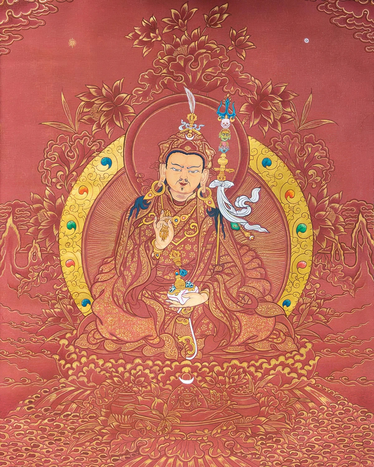 Guru Padmasambhava Painted Thangka