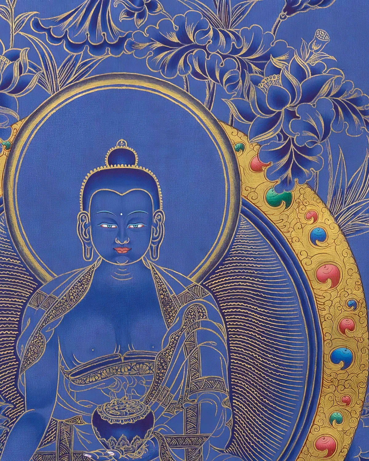 Medicine Buddha Painted Thangka