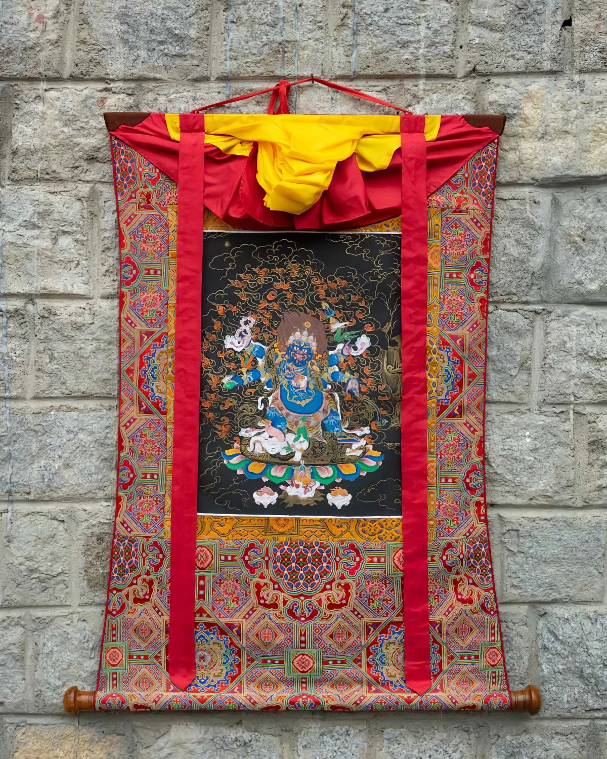 Six Armed Mahakala Painted Thangka