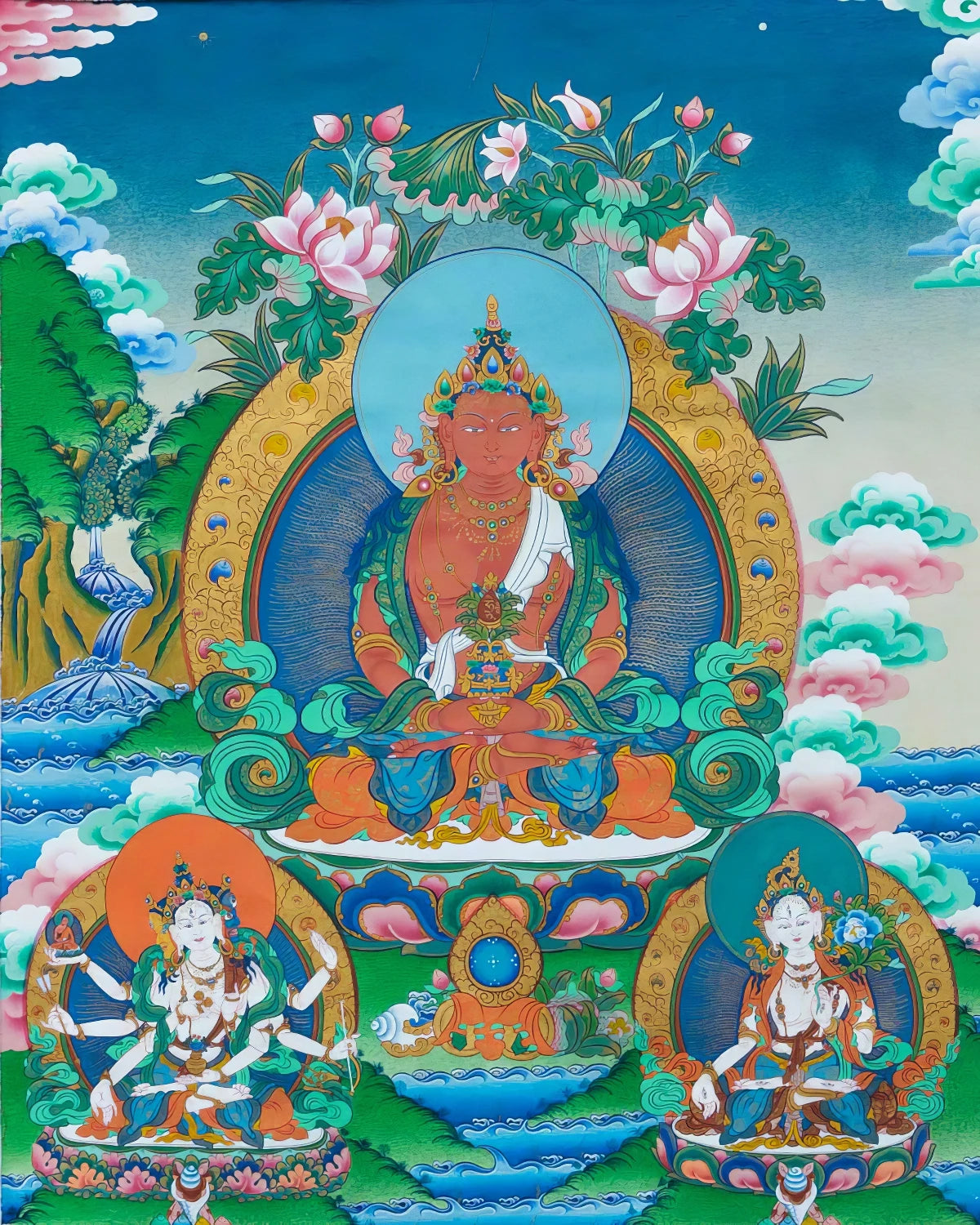 Tse Lha Nam Sum Painted Thangka