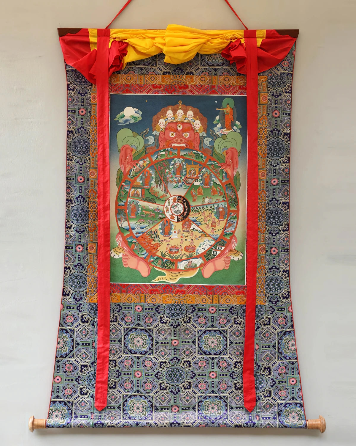 Wheel of Life Painted Thangka (5ft)