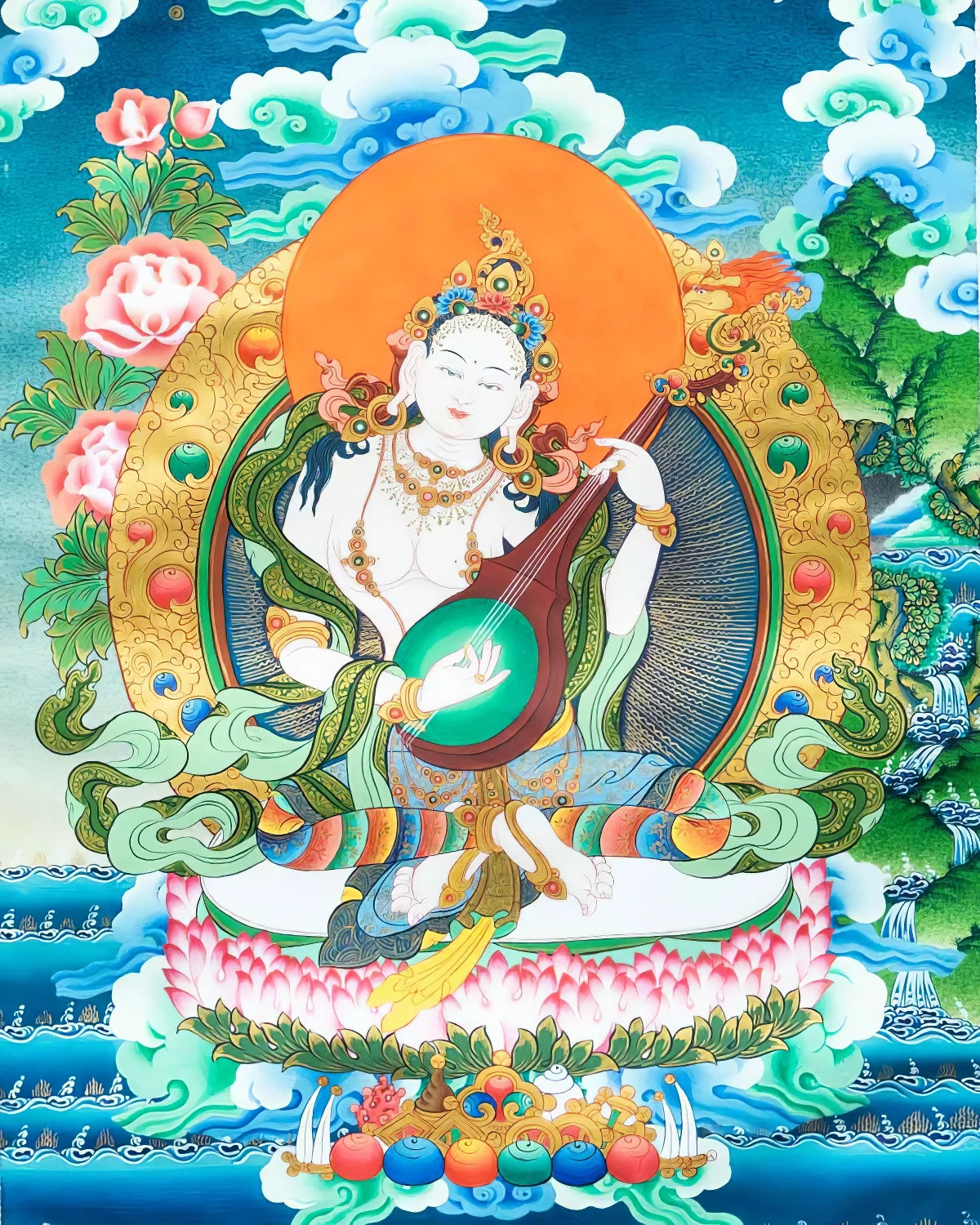 Saraswati Painted Thangka