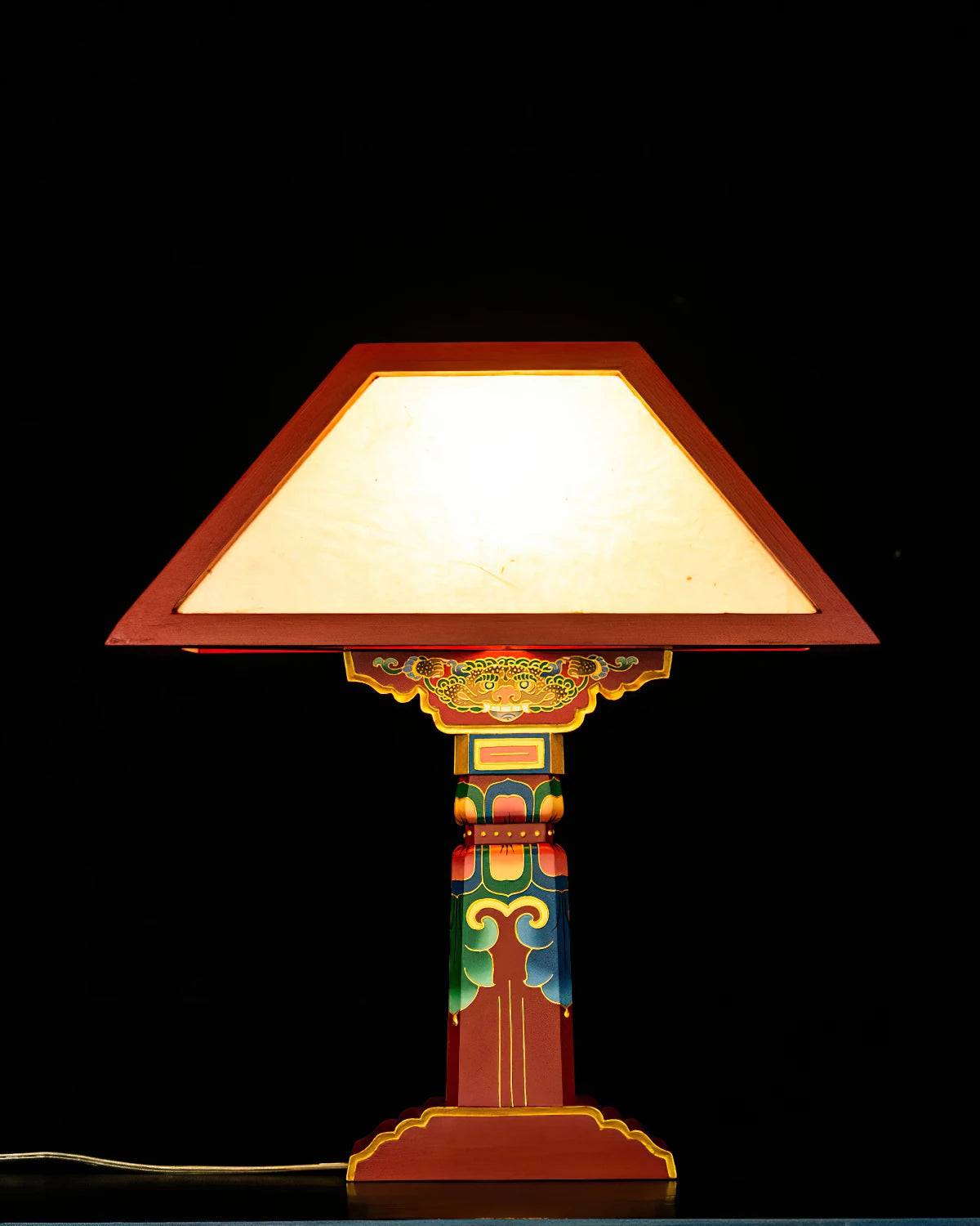 Tibetan Pillar Lamp, Red