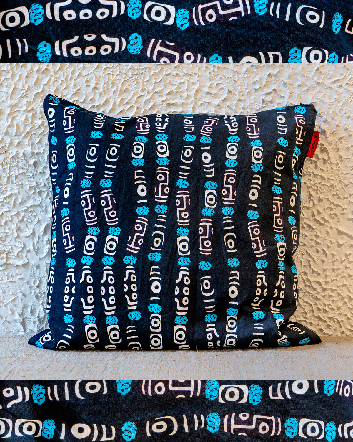 Dzi with Turquoise Cushion Cover