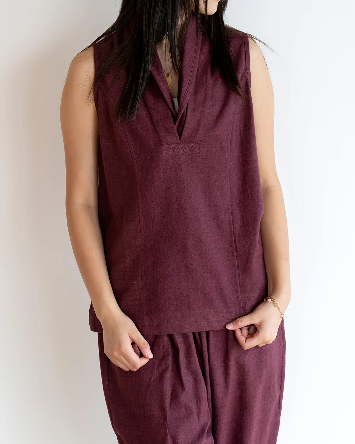 Monk Collar Pyjama Set