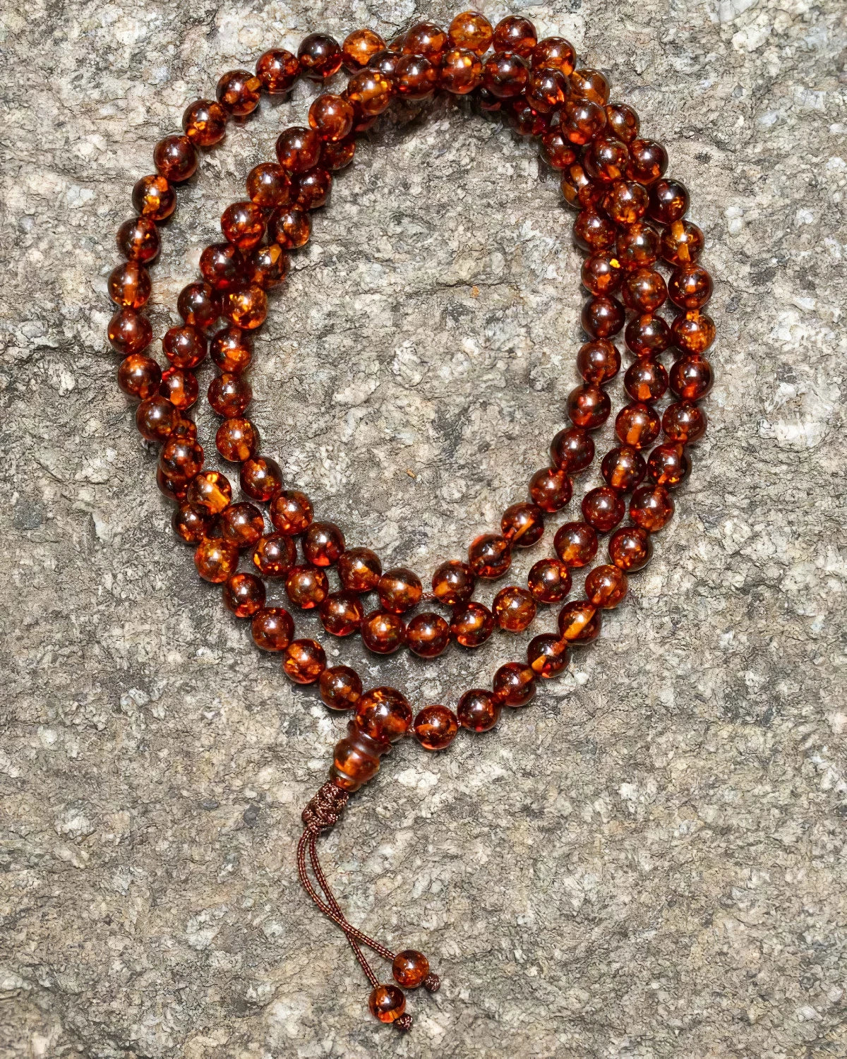 Amber Long Mala - Cherry