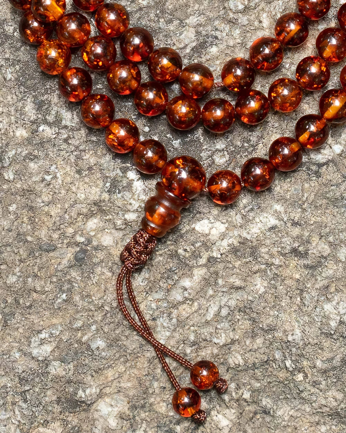 Amber Long Mala - Cherry