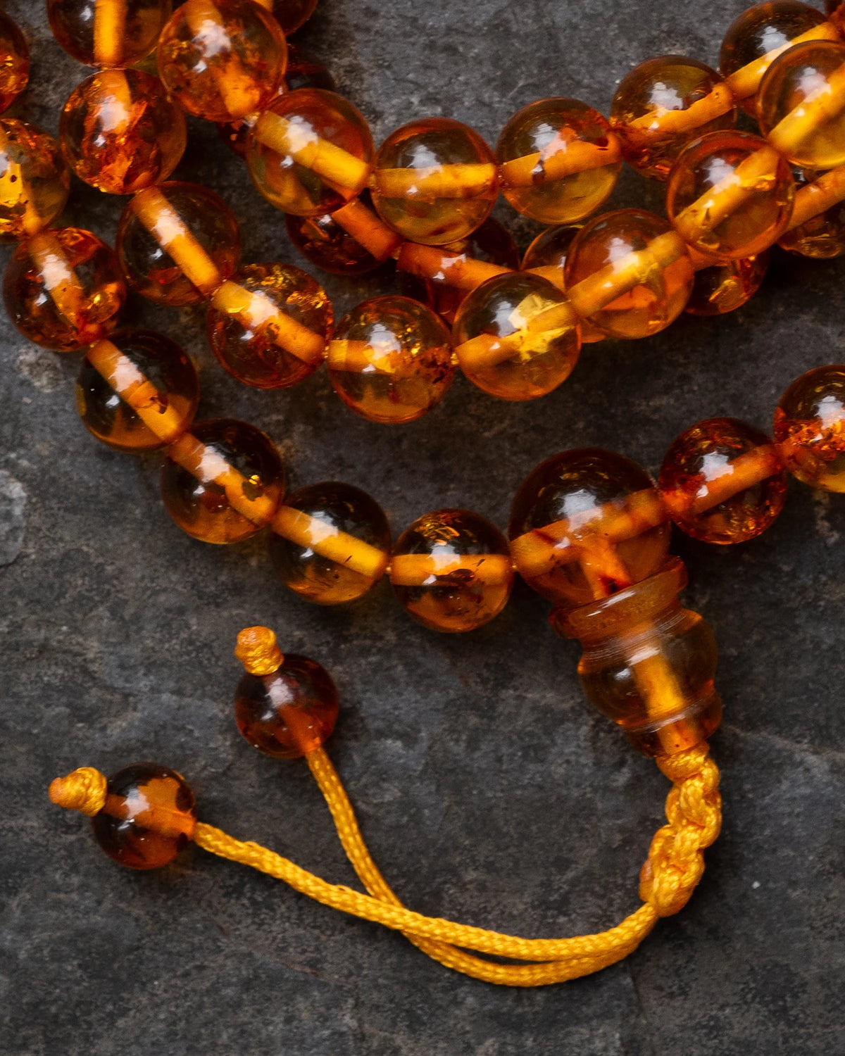 Amber Long Mala - Yellow