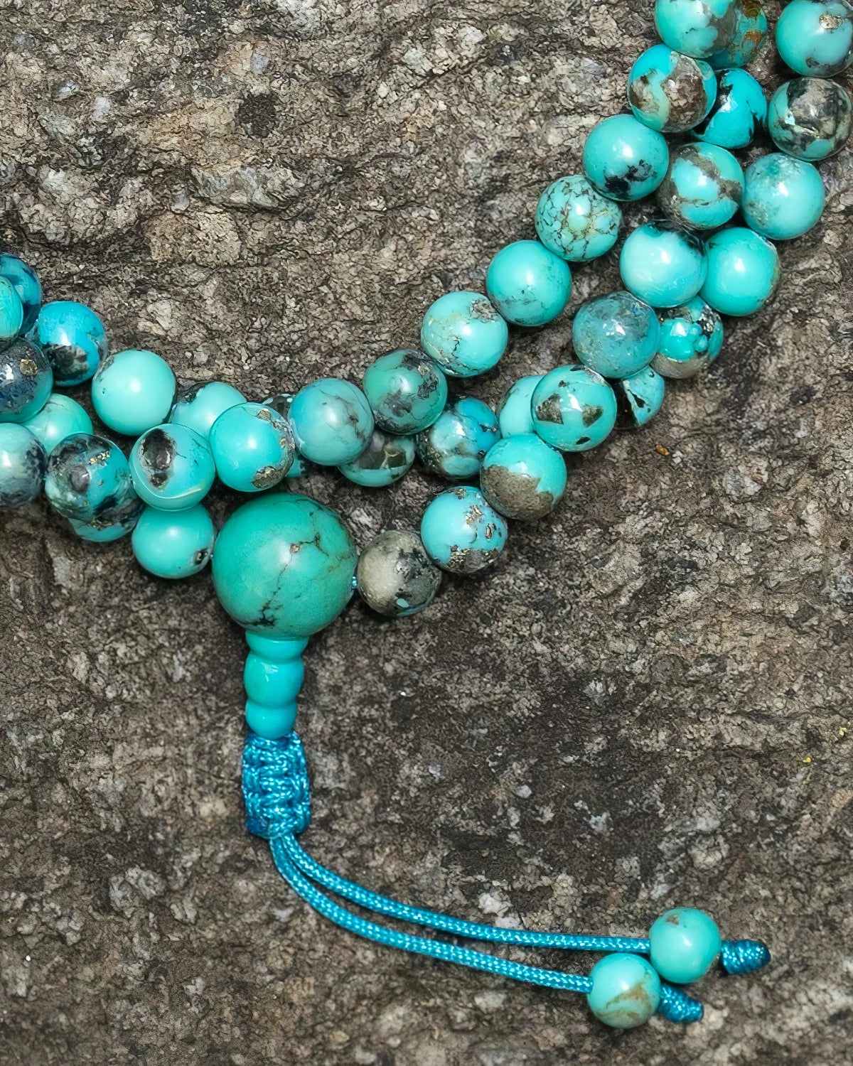 Blue Turquoise Long Mala