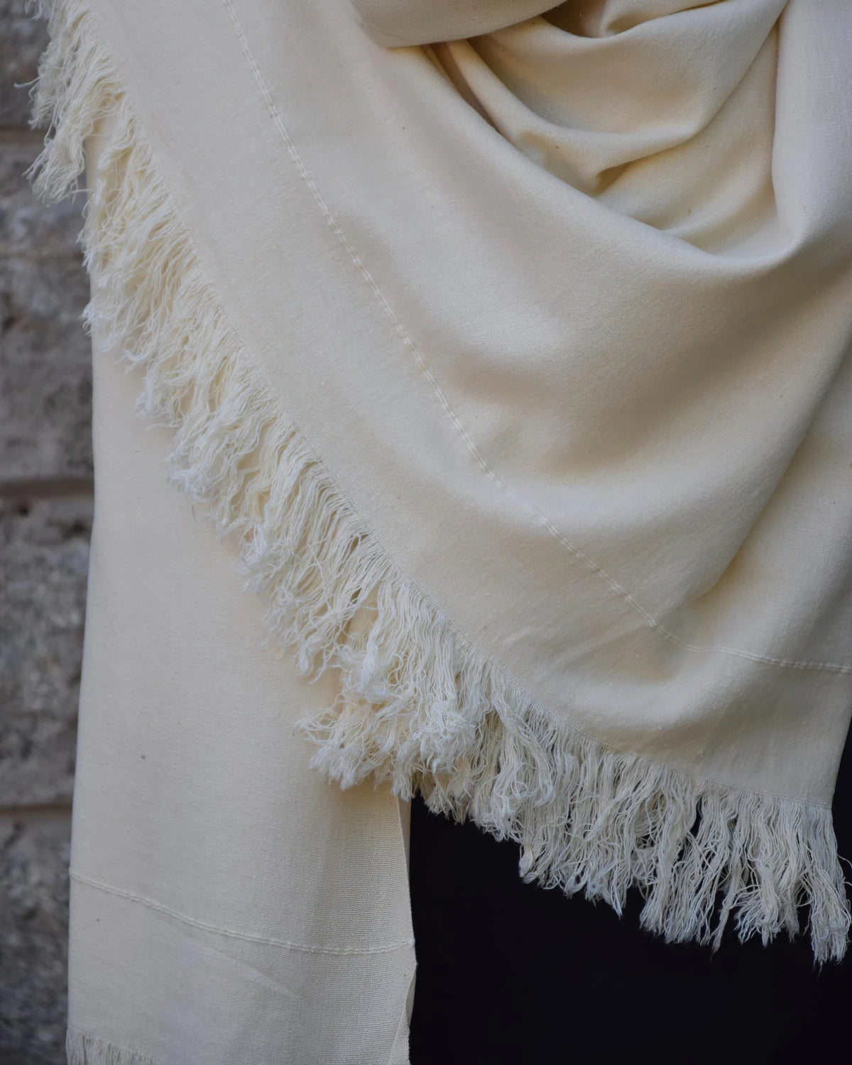 Buray Shawl in Natural White