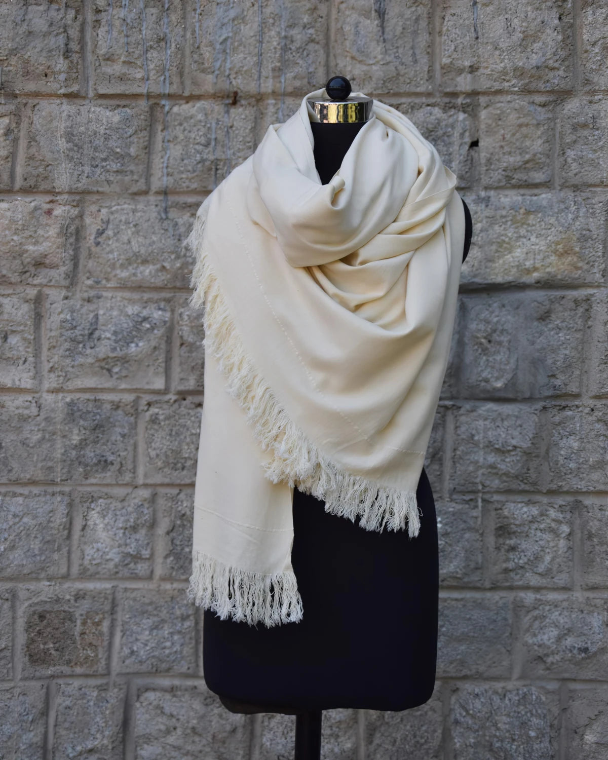 Buray Shawl in Natural White