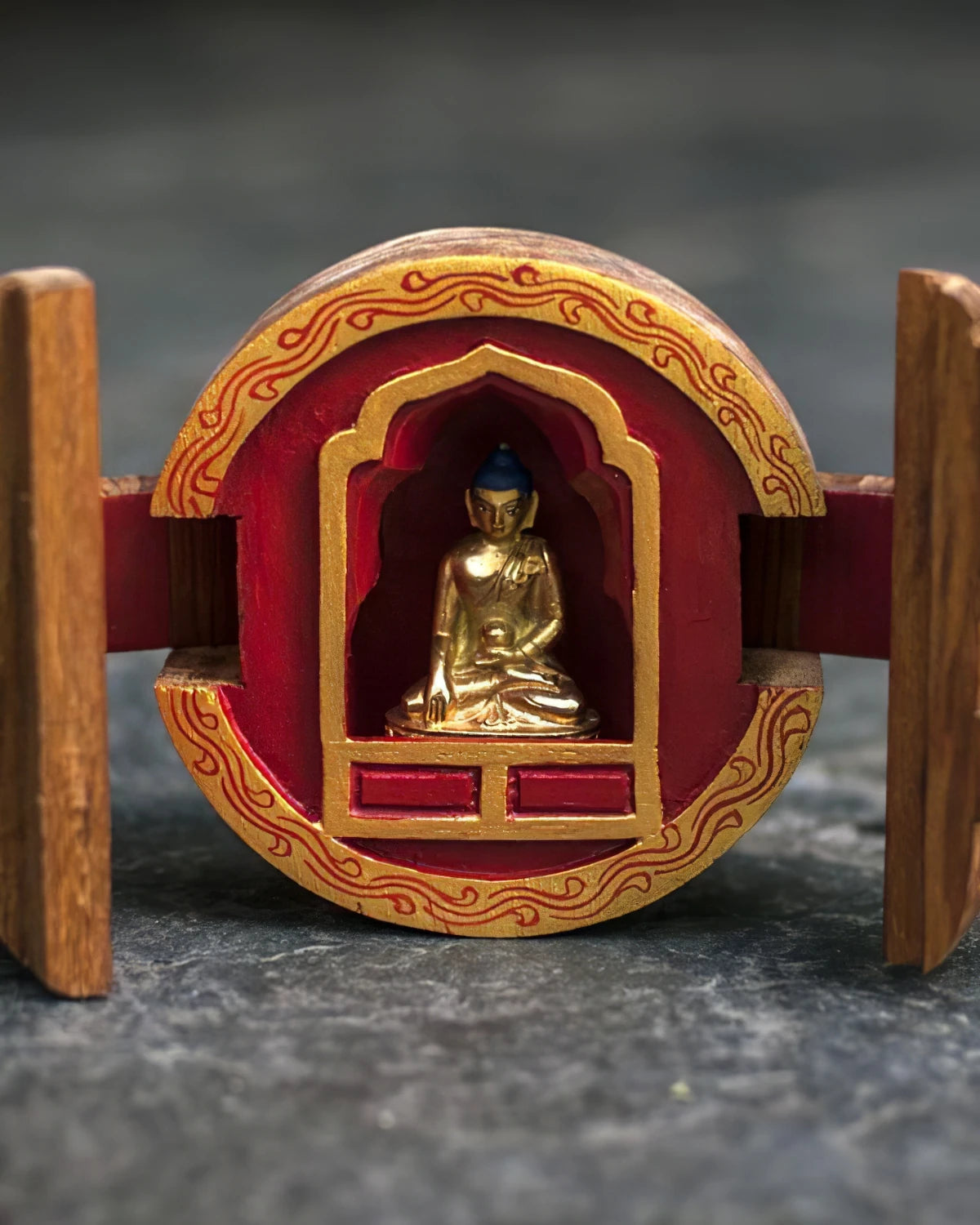 Traveler's Altar with Gilded Buddha