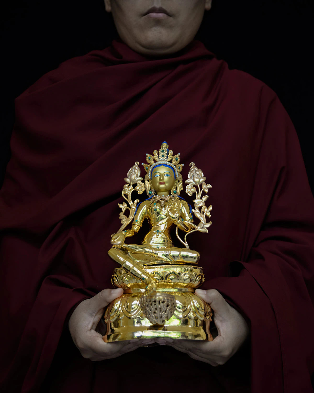 Green Tara (Gold) 12-inch Statue