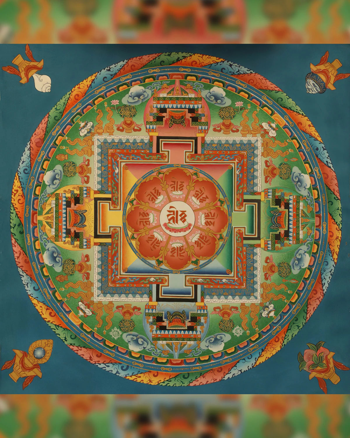 Amitayus Mandala Painted Thangka