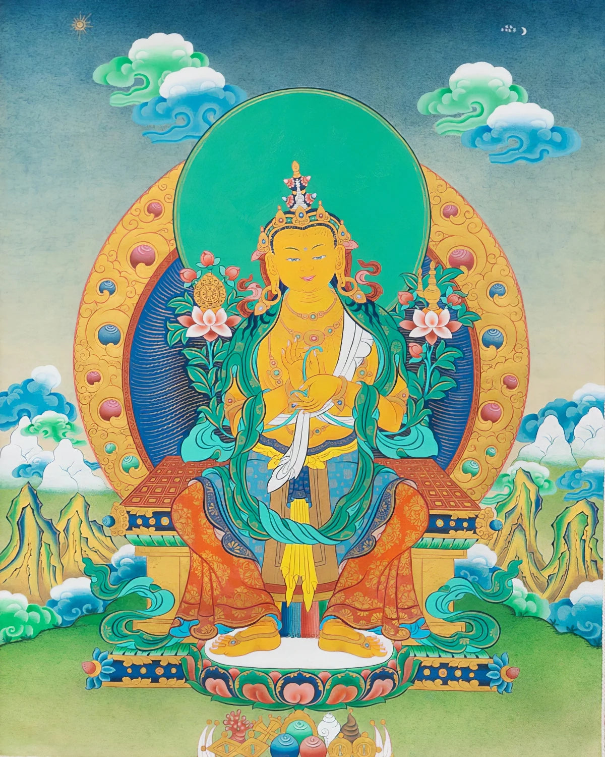 Maitreya Tibetan Thangka Painting, Buddhist & Traditional Art ...