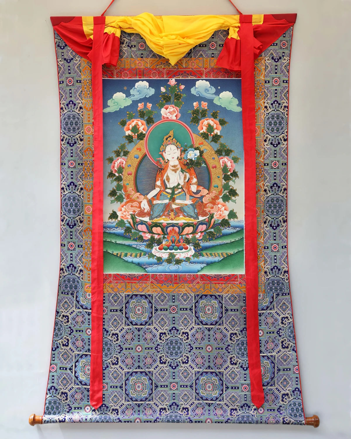 White Tara Painted Thangka (5ft)