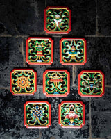 Eight Auspicious Symbols Carved Wall Hanging (Set)