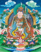 Guru Padmasambhava (colour) Painted Thangka