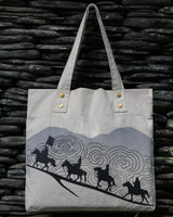 Horse Riders Tote & Pouch Set, Natural