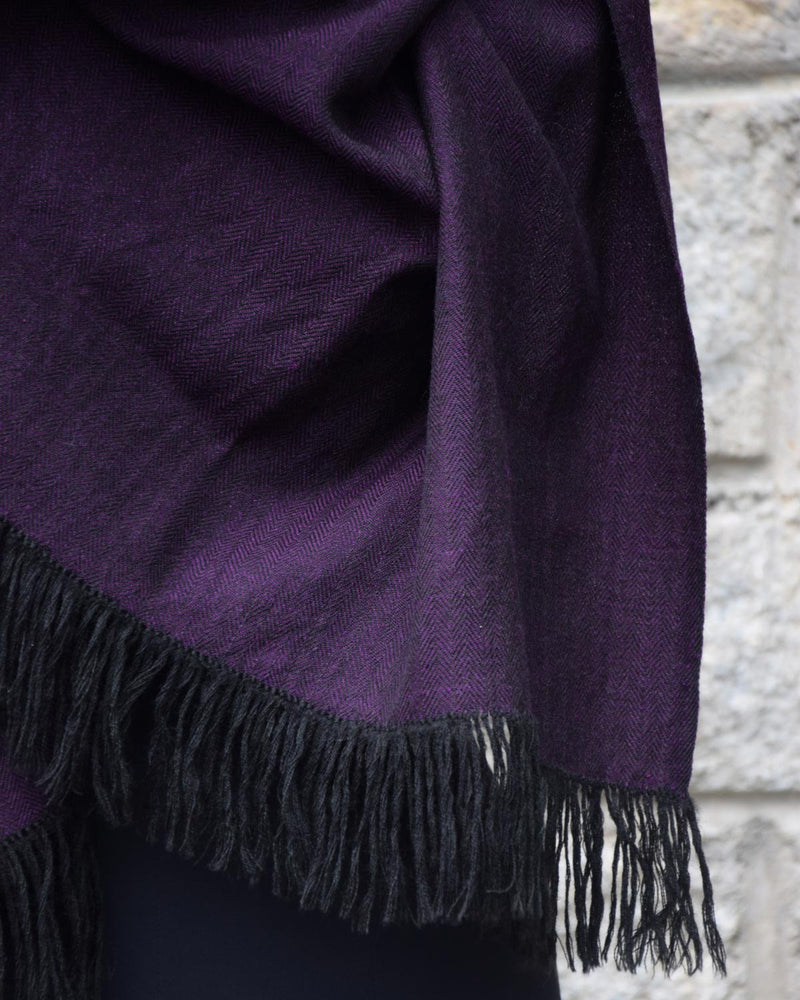 Wool Scarf Herringbone - Purple