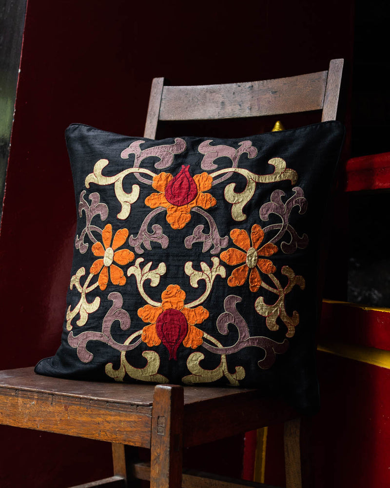 Classic Flower Applique Cushion Cover